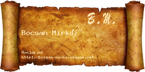 Bocsan Mirkó névjegykártya